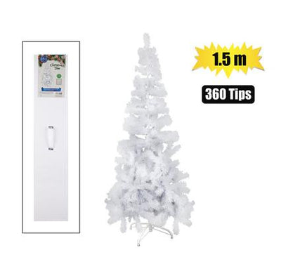 Artificial White Christmas Tree 1.5m 360 Tips Ideal for Ideal for Home, Office, and Xmas Party Décor