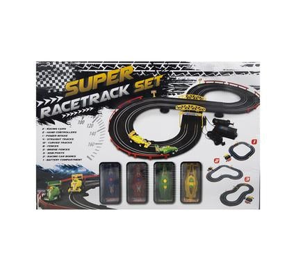 Battery Operated Racing Car Track-Set 36pc, 4 Cars To Race With Multiple Track Designs To Build And Race On, Ready Set Race