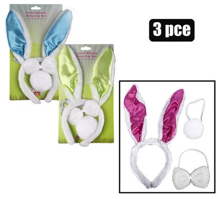 3 Piece Easter Bunny Ears and Tail Bowtie