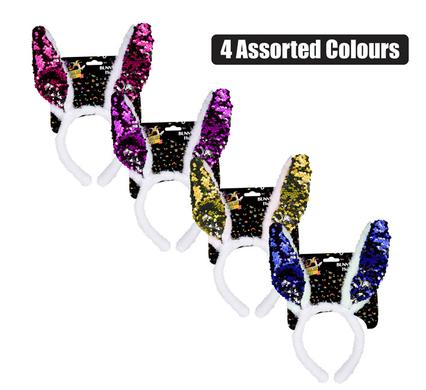 Easter Bunny Sequins Ear Headband Assorted