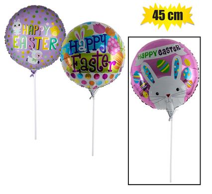 Assorted Easter Air Balloons with Stick 45cm