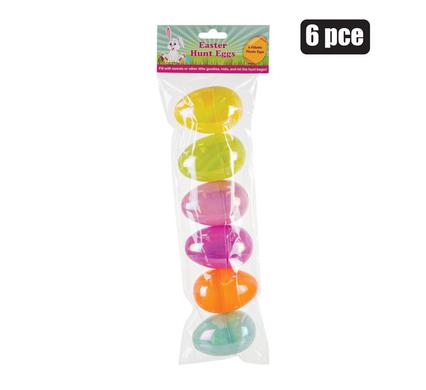 6 Piece Large Fillable Easter Hunt Eggs