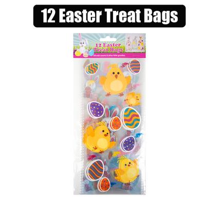 12 Pack Easter Cellophane Treat Bags