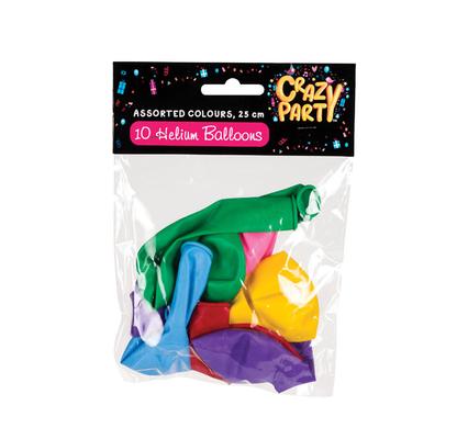 Helium Balloons Mix Colours 10pc