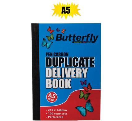 Butterfly Pen Carbon Duplicate Delivery Book A5, 100 Copy Sets - Perforated