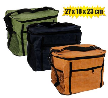 Nylon Lunch Cooler Bag With Pocket And Carry Strap, 27X18X23