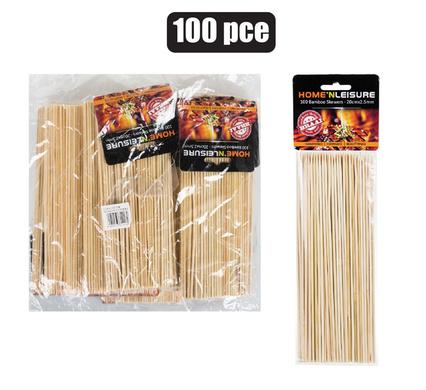 Braai Bamboo Wood Skewers 20Cm 100Pc 2.5Mm