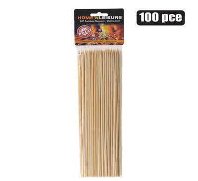 Long Bamboo Skewers 25Cm 100Pc 3Mm, Sosatie Braai Kebab