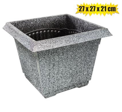 Square Flower Pot - Plastic - 27 x 27 x 21 cm