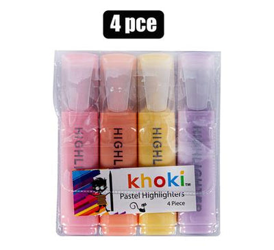 Pastel Highlighters Cute Assorted Ink 4 Colour Marker Pens Set Students Children's Gift