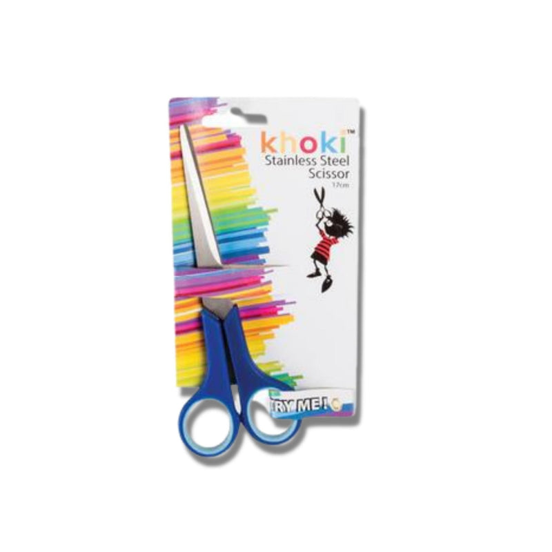 Khoki 17cm Sharp Tip Stainless Steel Scissor with Plastic Easy Grip Handle