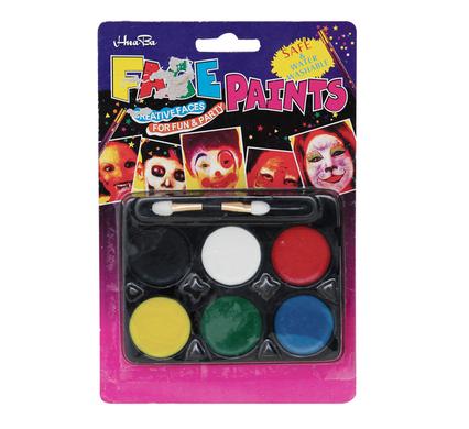 Water Based Face and Body Paint Kit with Applicator for Creative Faces, 6 Vibrant Colours