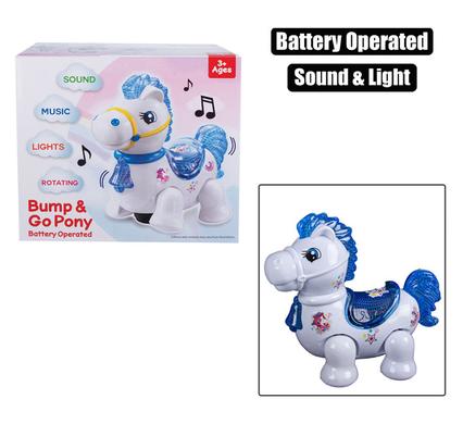 Battery Operated Rotating Pony Sound, Music, Lights for Kids Ages 3+ Fun Educational Toys Birthday Christmas Gift