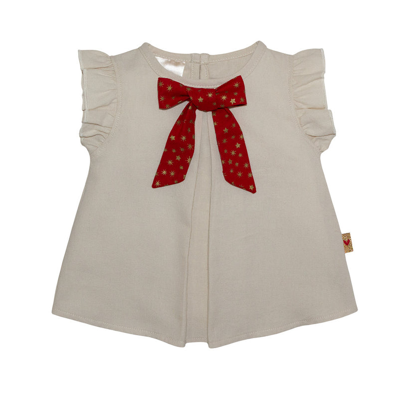 Starry Bow Frilly Baby Girl Cotton “Broekie” Set, 3-24 Months